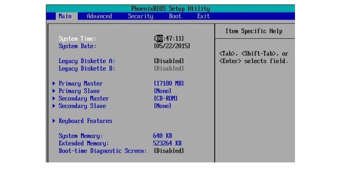2、phoenix bios設置界面